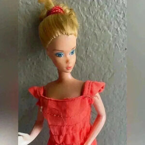 Mattel | Toys | Vintage 966 Barbie Fashion Doll Orange Dress Taiwan |  Poshmark